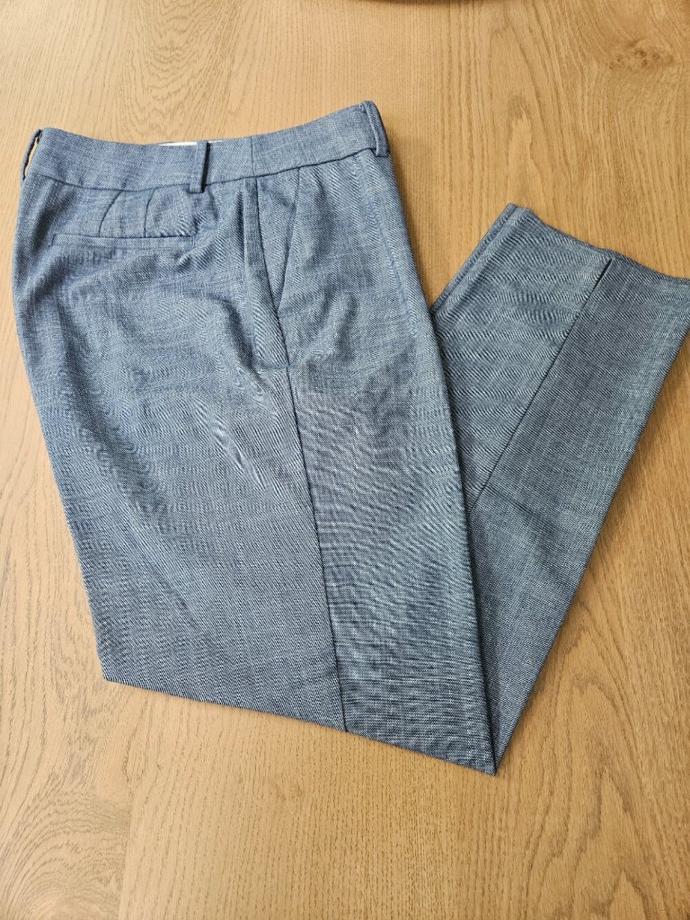 Talbots Hampshire Ankle Pant Blue Chambray Straight Leg Stretch Trouser Size 6